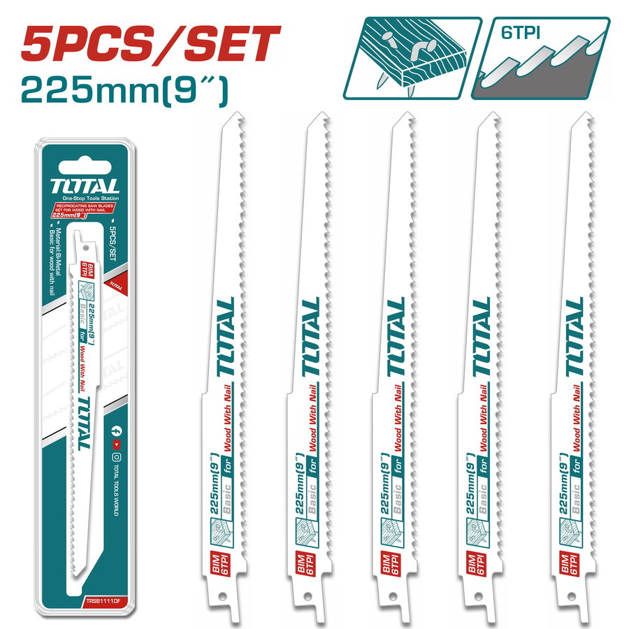 Total BIM listovi za sabljastu testeru 225 mm TRSB1111DF, set 5 komada