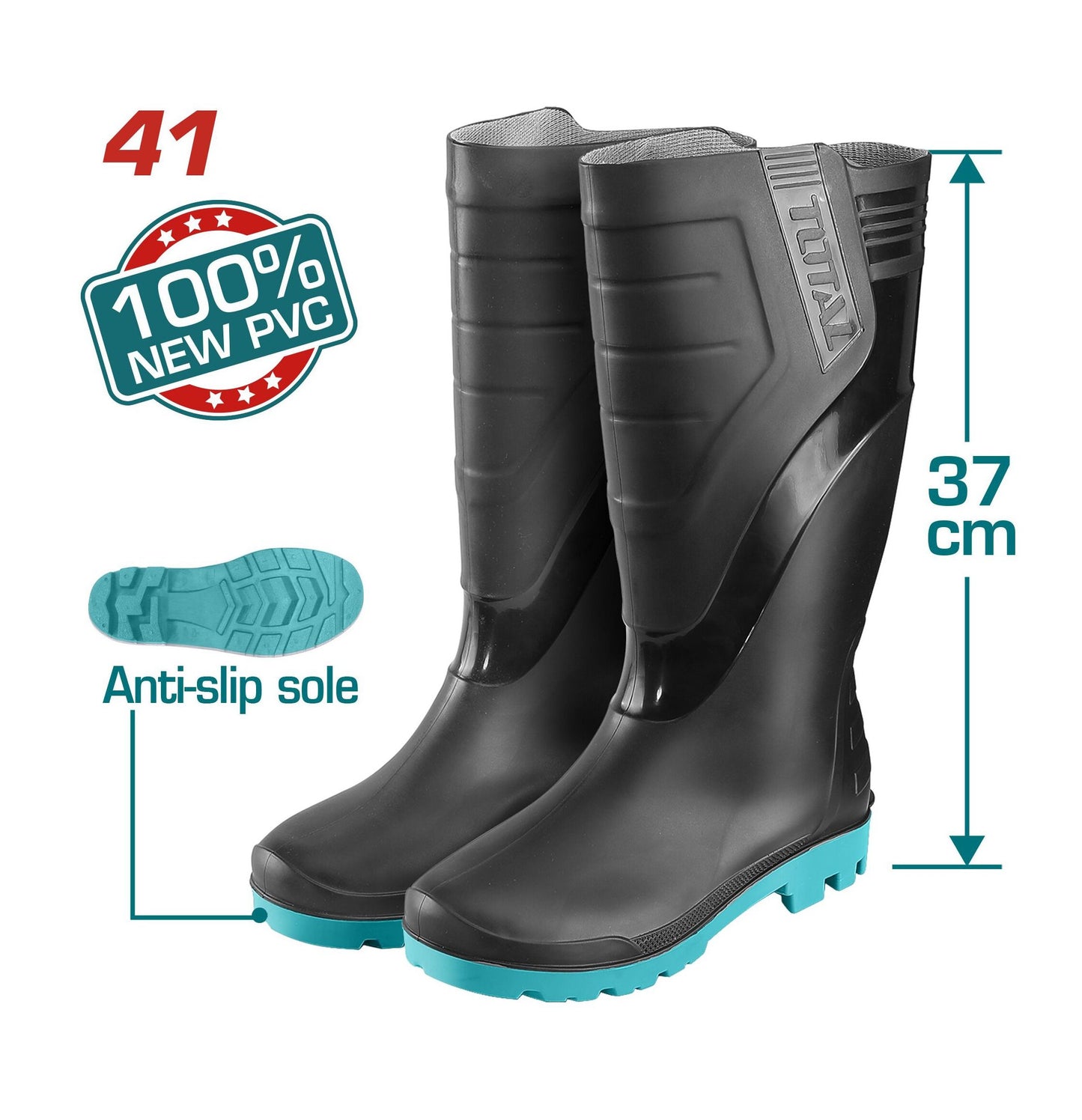 Total crne vodootporne radne čizme broj 41 TSP302LAB-41
